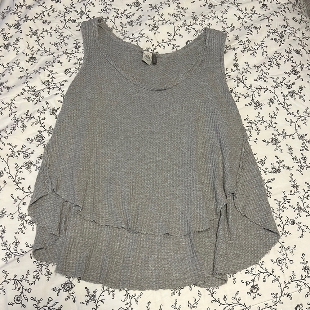 Waffle knit crop top